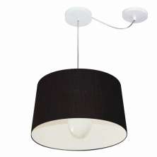 Pendente Cone Com Desvio Md-4275 Cúpula 30/40x45cm Preto - Bivolt