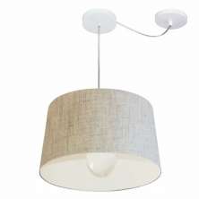 Pendente Cone Com Desvio Md-4275 Cúpula 30/40x45cm Rústico Bege - Bivolt