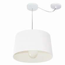 Pendente Cone Com Desvio Md-4275 Cúpula30/40x45cm Branco - Bivolt