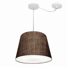 Pendente Cone Com Desvio Md-4276 Cúpula Tecido 30/30x40cm Café - Bivolt