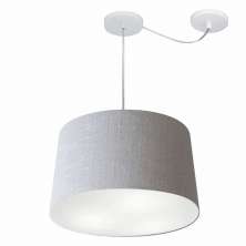 Pendente Cone Com Desvio Md-4277 Cúpula 30/40x45cm Rústico Cinza - Bivolt