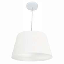 Pendente Cone Md-4021 Cúpula em Tecido 21-40x30cm Branco - Bivolt