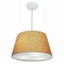Pendente Cone Md-4021 Cúpula em Tecido 21-40x30cm Palha - Bivolt