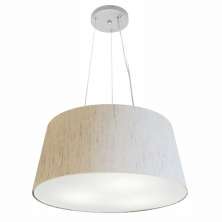 Pendente Cone Md-4048 Cúpula em Tecido 21-50x40cm Linho Bege - Bivolt
