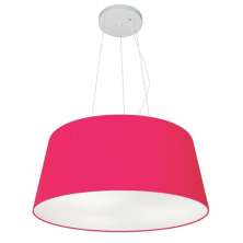 Pendente Cone Md-4048 Cúpula em Tecido 21-50x40cm Rosa Pink - Bivolt