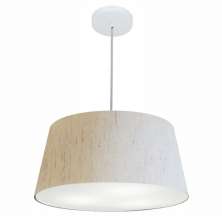 Pendente Cone Md-4050 Cúpula em Tecido 21-50x40cm Linho Bege - Bivolt