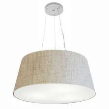 Pendente Cone Md-4062 Cúpula em Tecido 25-60x50cm Rústico Bege - Bivolt