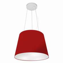 Pendente Cone Md-4152 Cúpula em Tecido 30/40x30cm Bordô - Bivolt