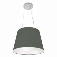 Pendente Cone Md-4152 Cúpula em Tecido 30/40x30cm Cinza Escuro - Bivolt