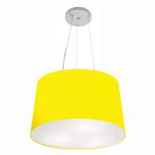 Pendente Cone Md-4153 Cúpula em Tecido 30-45x40cm Amarelo - Bivolt