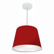 Pendente Cone Md-4155 Cúpula em Tecido 30/40x30cm Bordô - Bivolt