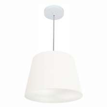 Pendente Cone Md-4155 Cúpula em Tecido 30/40x30cm Branco - Bivolt