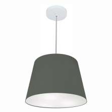 Pendente Cone Md-4155 Cúpula em Tecido 30/40x30cm Cinza Escuro - Bivolt