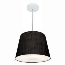 Pendente Cone Md-4155 Cúpula em Tecido 30/40x30cm Preto - Bivolt