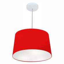 Pendente Cone Md-4156 Cúpula em Tecido 30/45x40cm Vermelho - Bivolt