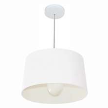 Pendente Cone Md-4241 Cúpula em Tecido 30/45x40cm Branco - Bivolt