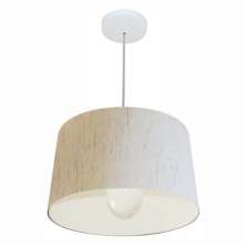 Pendente Cone Md-4241 Cúpula em Tecido 30/45x40cm Linho Bege - Bivolt