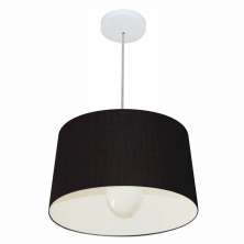 Pendente Cone Md-4241 Cúpula em Tecido 30/45x40cm Preto - Bivolt