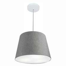 Pendente Cone Md-4246 Cúpula em Tecido 30/40x30cm Rústico Cinza - Bivolt