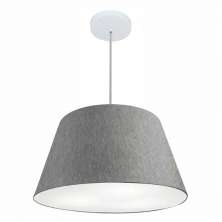 Pendente Cone Md-4248 Cúpula em Tecido 30-50x35cm Rústico Cinza - Bivolt