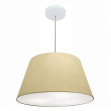 Pendente Cone Md-4249 Cúpula em Tecido 30/50x35cm Algodão Crú - Bivolt