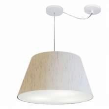 Pendente Cone Md-4278 Cúpula em Tecido 30/50x35cm Linho Bege - Bivolt