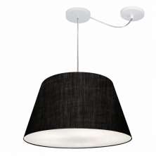 Pendente Cone Md-4278 Cúpula em Tecido 30/50x35cm Preto - Bivolt
