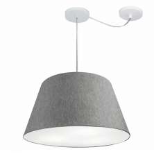 Pendente Cone Md-4283 Cúpula em Tecido 30/50x35cm Rústico Cinza - Bivolt