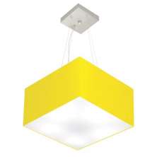 Pendente Quadrado Md-4005 Cúpula em Tecido 21-35x35cm Amarelo - Bivolt