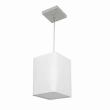 Pendente Quadrado Md-4007 Cúpula em Tecido 25/16x16cm Branco - Bivolt