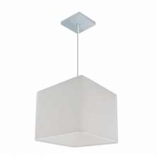 Pendente Quadrado Md-4058 Cúpula em Tecido 21/25x25cm Branco - Bivolt