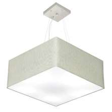 Pendente Quadrado Md-4071 Cúpula em Tecido 30-70x70cm Rústico Cinza - Bivolt