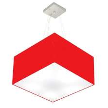 Pendente Quadrado Md-4075 Cúpula em Tecido 30-50x50cm Vermelho - Bivolt