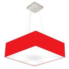 Pendente Quadrado Md-4137 Cúpula em Tecido 15-70x70cm Vermelho - Bivolt
