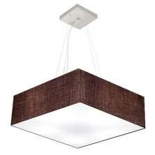 Pendente Quadrado Md-4196 Cúpula em Tecido 15-45x45cm Café - Bivolt