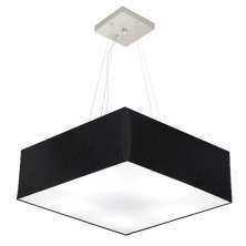 Pendente Quadrado Md-4196 Cúpula em Tecido 15-45x45cm Preto - Bivolt