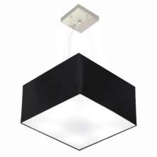 Pendente Quadrado Md-4197 Cúpula em Tecido 25-45x45cm Preto - Bivolt