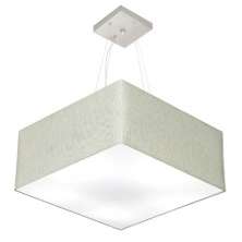 Pendente Quadrado Md-4199 Cúpula em Tecido 30-60x60cm Rústico Cinza - Bivolt