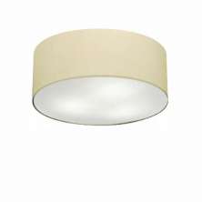 Plafon Cilíndrico Md-3005 Cúpula em Tecido 40x12cm Algodão Crú - Bivolt