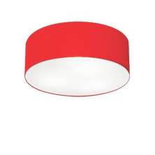 Plafon Cilíndrico Md-3005 Cúpula em Tecido 40x12cm Vermelho - Bivolt