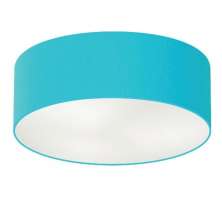 Plafon Cilíndrico Md-3006 Cúpula em Tecido 60x15cm Azul Turquesa - Bivolt