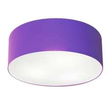 Plafon Cilíndrico Md-3006 Cúpula em Tecido 60x15cm Roxo - Bivolt