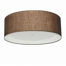 Plafon Cilíndrico Md-3008 Cúpula em Duplo Tecido 60x25cm Café - Branco - Bivolt