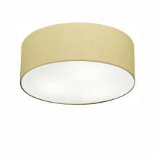 Plafon Cilíndrico Md-3014 Cúpula em Tecido 50x15cm Algodão Crú - Bivolt