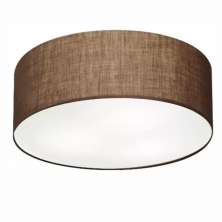 Plafon Cilíndrico Md-3019 Cúpula em Tecido 80x15cm Café - Bivolt