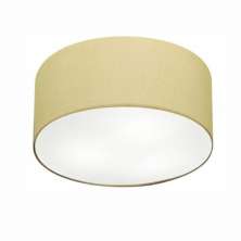 Plafon Cilíndrico Md-3048 Cúpula em Tecido 50x21cm Algodão Crú - Bivolt