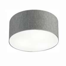 Plafon Cilíndrico Md-3048 Cúpula em Tecido 50x21cm Rústico Cinza - Bivolt