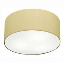 Plafon Cilíndrico Md-3058 Cúpula em Tecido 55x25cm Algodão Crú - Bivolt