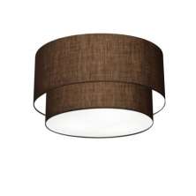 Plafon Duplo Cilíndrico Md-3045 Cúpula em Tecido 40x35cm - Café Bivolt
