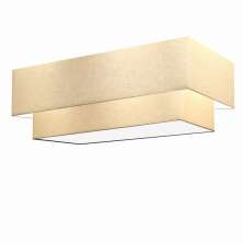 Plafon Duplo Retangular Vivare Md-3044 Cúpula em Tecido 70x30cm x 60x25cm - Algodão Crú Bivolt